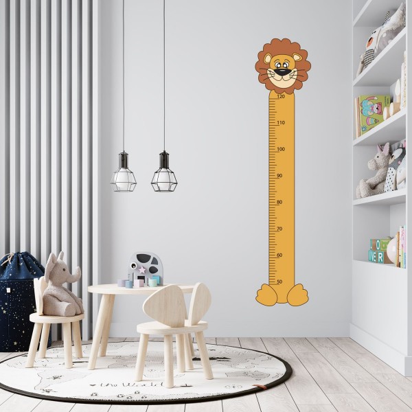 Samolepící dětský metr na zeď  - lev (2)