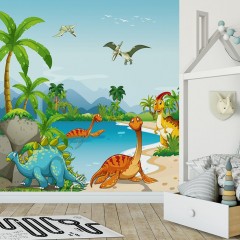 nilavel.cz Dětská tapeta „Dobrodružství s dinosaury“ – cesta do pravěku exkluzivní design nilavel.cz