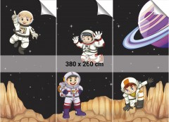 Dětská tapeta malí kosmonauti (6)